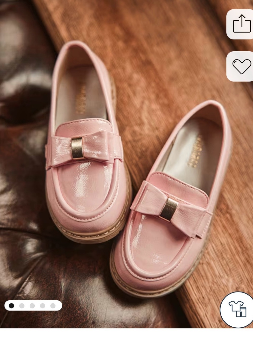 Girls' Pink Bow Loafers - Classic Kids Shoes size 2 girl